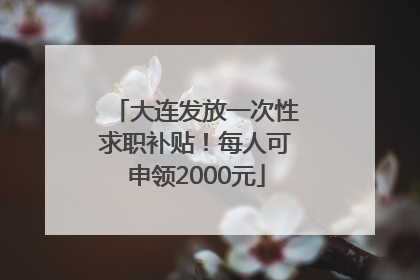 大连发放一次性求职补贴！每人可申领2000元