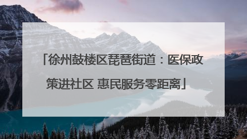 徐州鼓楼区琵琶街道：医保政策进社区 惠民服务零距离