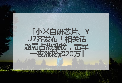 小米自研芯片、YU7齐发布！相关话题霸占热搜榜，雷军一夜涨粉超20万