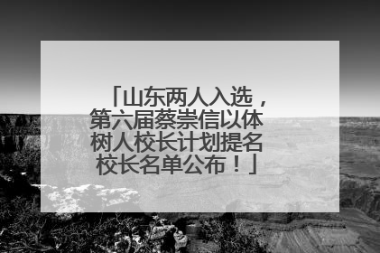 山东两人入选，第六届蔡崇信以体树人校长计划提名校长名单公布！
