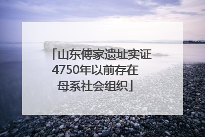 山东傅家遗址实证4750年以前存在母系社会组织