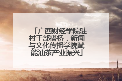 广西财经学院驻村干部搭桥，新闻与文化传播学院赋能油茶产业振兴