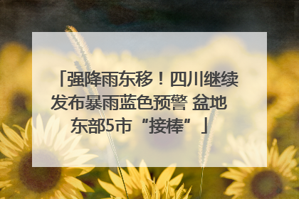 强降雨东移！四川继续发布暴雨蓝色预警 盆地东部5市“接棒”