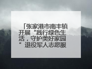 张家港市南丰镇开展“践行绿色生活，守护美好家园”退役军人志愿服务活动