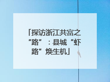 探访浙江共富之“路”：县城“虾路”焕生机