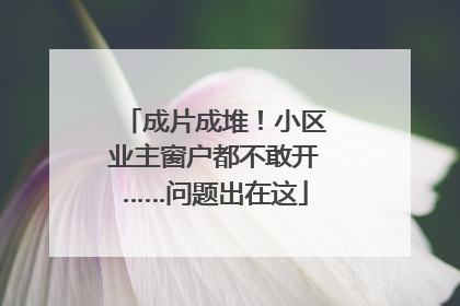 成片成堆！小区业主窗户都不敢开……问题出在这
