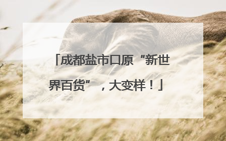 成都盐市口原“新世界百货”，大变样！