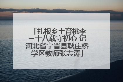 扎根乡土育桃李 三十八载守初心 记河北省宁晋县耿庄桥学区教师张志涛
