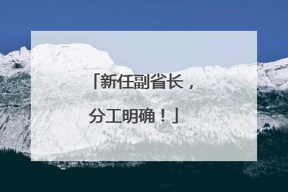 新任副省长，分工明确！