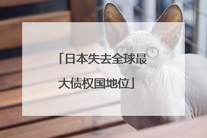日本失去全球最大债权国地位