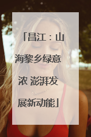昌江：山海黎乡绿意浓 澎湃发展新动能