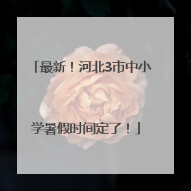 最新！河北3市中小学暑假时间定了！