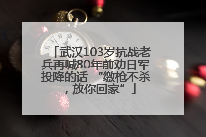 武汉103岁抗战老兵再喊80年前劝日军投降的话 “缴枪不杀，放你回家”