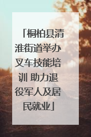 桐柏县清淮街道举办叉车技能培训 助力退役军人及居民就业