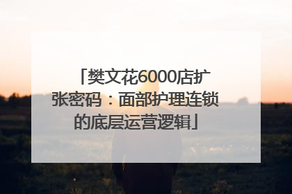 樊文花6000店扩张密码：面部护理连锁的底层运营逻辑