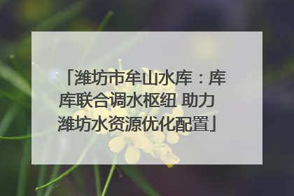 潍坊市牟山水库：库库联合调水枢纽 助力潍坊水资源优化配置