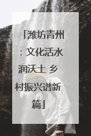 潍坊青州：文化活水润沃土 乡村振兴谱新篇