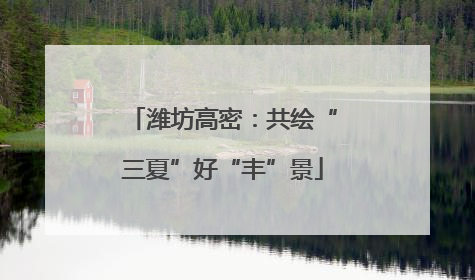 潍坊高密：共绘“三夏”好“丰”景