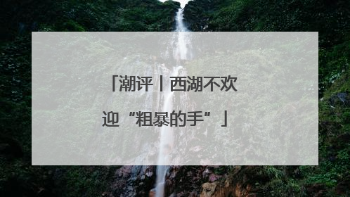潮评丨西湖不欢迎“粗暴的手”