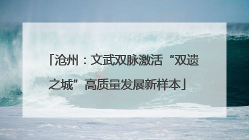 沧州：文武双脉激活“双遗之城”高质量发展新样本