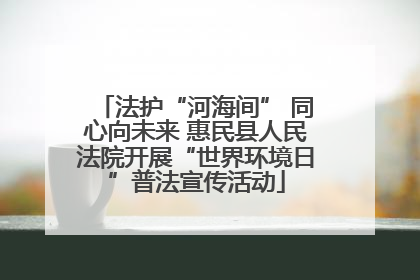 法护“河海间” 同心向未来 惠民县人民法院开展“世界环境日”普法宣传活动