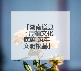 湖南道县：厚植文化底蕴 筑牢文明根基