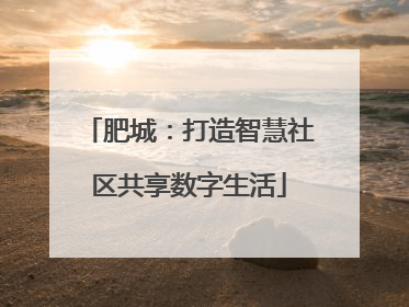 肥城：打造智慧社区共享数字生活