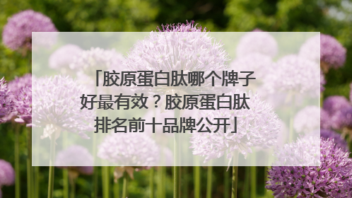 胶原蛋白肽哪个牌子好最有效？胶原蛋白肽排名前十品牌公开