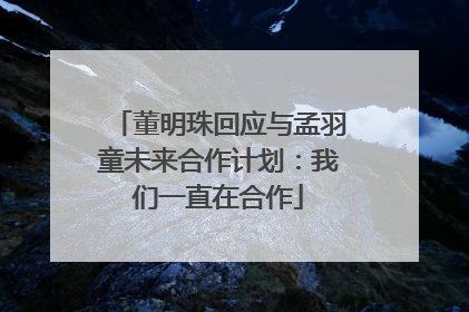 董明珠回应与孟羽童未来合作计划：我们一直在合作