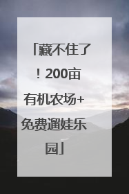 藏不住了！200亩有机农场+免费遛娃乐园