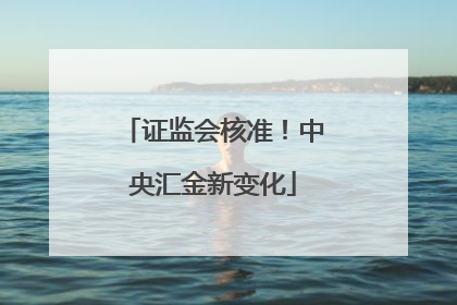 证监会核准！中央汇金新变化
