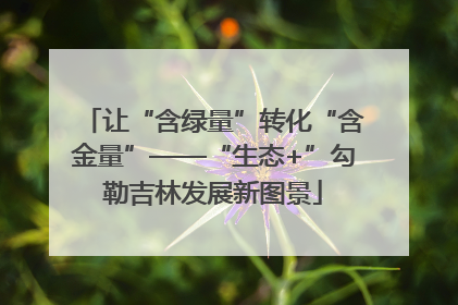 让“含绿量”转化“含金量”——“生态+”勾勒吉林发展新图景