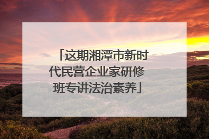 这期湘潭市新时代民营企业家研修班专讲法治素养