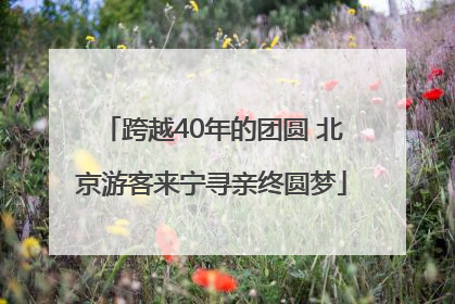 跨越40年的团圆 北京游客来宁寻亲终圆梦