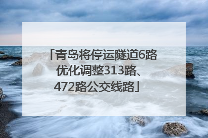 青岛将停运隧道6路 优化调整313路、472路公交线路