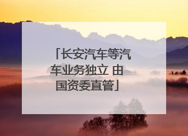 长安汽车等汽车业务独立 由国资委直管