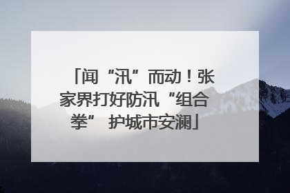 闻“汛”而动！张家界打好防汛“组合拳” 护城市安澜