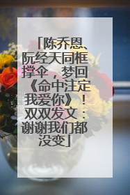 陈乔恩、阮经天同框撑伞，梦回《命中注定我爱你》！双双发文：谢谢我们都没变