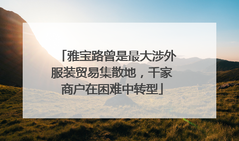 雅宝路曾是最大涉外服装贸易集散地，千家商户在困难中转型