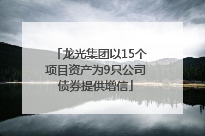 龙光集团以15个项目资产为9只公司债券提供增信