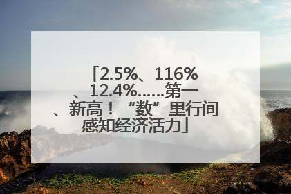 2.5%、116%、12.4%……第一、新高！“数”里行间感知经济活力