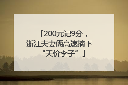 200元记9分，浙江夫妻俩高速摘下“天价李子”