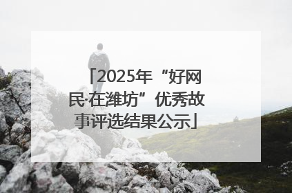 2025年“好网民·在潍坊”优秀故事评选结果公示