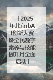 2025年北京市AI创新大赛暨全民数字素养与技能提升月全面启动