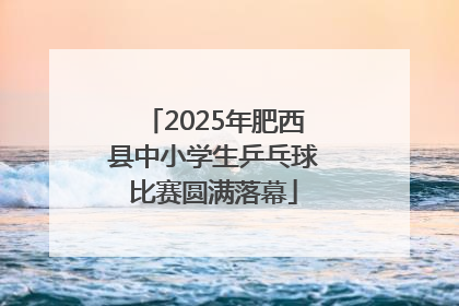 2025年肥西县中小学生乒乓球比赛圆满落幕