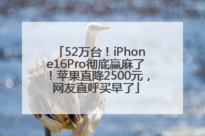 52万台！iPhone16Pro彻底赢麻了！苹果直降2500元，网友直呼买早了